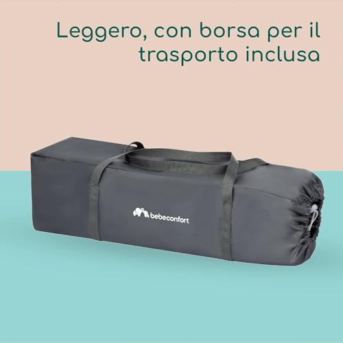 Bebeconfort Soft Dreams Lettino Per Bambini 0-3 Anni (0-15 Kg), Culla Da Campeggio Con Materasso Incluso In Fibra Di Legno E Schiuma (60X120 Cm), Pieghevole, Borsa Da Trasporto, Tinted Graphite - 5