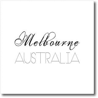 10x10 Iron on Heat Transfer for White Material - Cities of The World - Melbourne Australia Black Text on White Alexis Design - Cities of The World