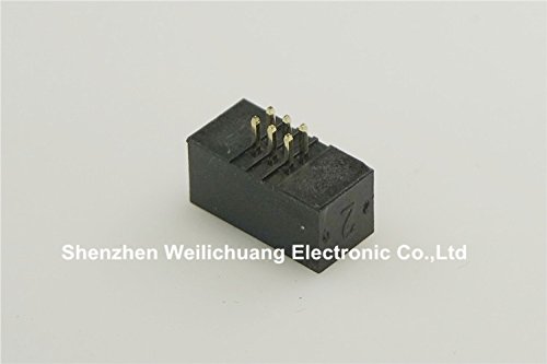 Davitu 100 Pcs 1.27 mm x 12.7 IDC Box header Male dual row Through Hole Shrouded PCB 6 8 10 12 14 16 20 24 30 34 40 44 50 60 68 80 Pin - (Color: 2x20 PIN)