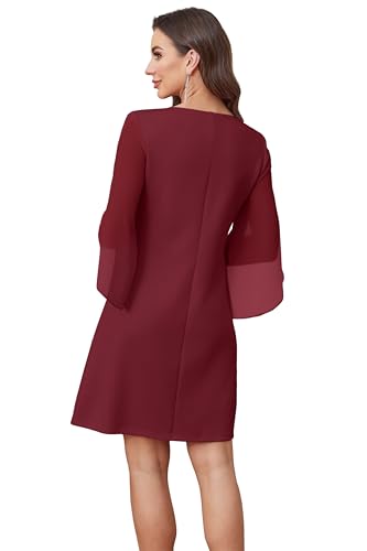 Image of RUMIA Womens Cocktail Dresses Flutter Sleeve Wedding Guest Dresses for Women 2026 Trendy