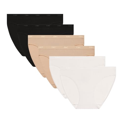 Dim Culottes Femme Lot de 6 | Les Pockets Ecodim Coton | Douceur & Confort | Ceinture Invisible | Multicolores | Style Classique