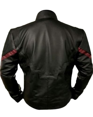 Men's Black Genuine Leather Jacket America Captain Style2