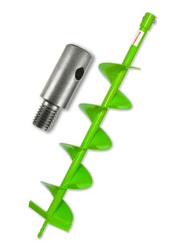 WERHE® Profi Bohrer, Erdbohrer für bohrmaschine 150 mm robust mit m14 Adapter - Pfahlbohrer Brunnenbohrer präzise Bohrspitze - Bohrer für Erdbohrer WERHE® Profi Bohrer, Erdbohrer für bohrmaschine 150 mm robust mit m14 Adapter - Pfahlbohrer Brunnenbohrer präzise Bohrspitze - Bohrer für Erdbohrer
