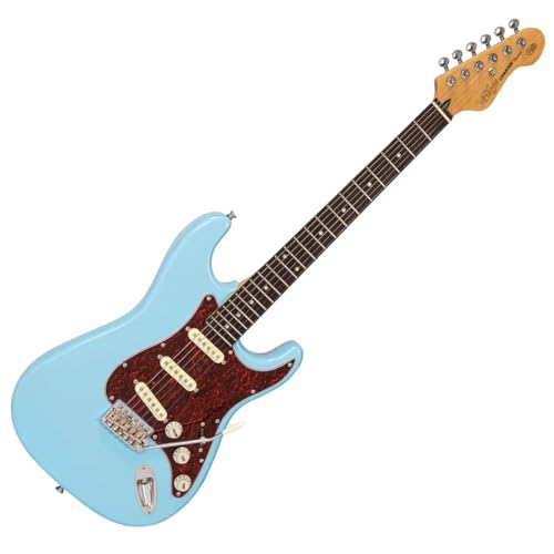 VINTAGE V60 Coaster Series Guitare électrique Bleu Laguna