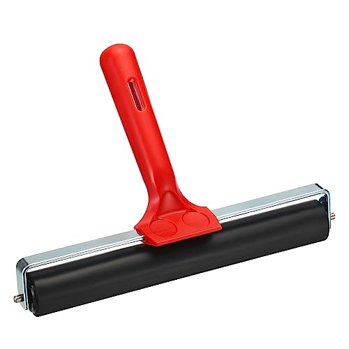 PATIKIL 8 Inch Rubber Roller Brayer, Anti Skid Hard Rubber Roller Tools for Wallpaper Art Craft Printing Printmaking Ink Stamping Tape Construction