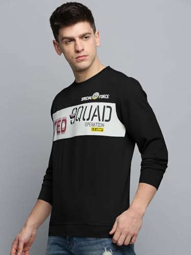 Image of SHOWOFFFF Men Typography Pullover Sweatshirt | Round Neck Full Sleeves Cotton Sweatshirt's for Mens | Regular Fit Regular Length Sweatshirts for Men's