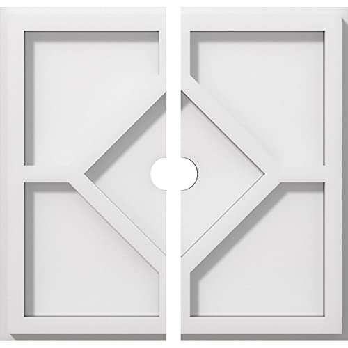 Médaillon de plafond contemporain 25 cm uréthane pour suspension
