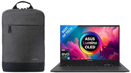 Image of ASUS Vivobook S15 OLED 2022, 15.6 inch 39.62 Cm Fhd OLED, Intel Core Evo I5-12500H 12Th Gen, (16Gb Ram /512Gb Ssd), S3502Za-L502Ws Bp1504 Laptop Bag (Grey) - Windows