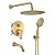 HomGoo Shower System with Tub Spout, Shower Faucet Set with 10-Inch Rain Shower Head, Handheld Shower head and Shower Faucet Trim valve, Wall Mounted Bathroom Shower Combo Set,Gold