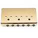 Musiclily Ultra 52.5mm (2-1/16 inch) Offset-Saddle Guitar Hardtail Fixed Bridge Non-Tremolo Bridge for Fender American Strat Tele Style Electric Guitar, Gold