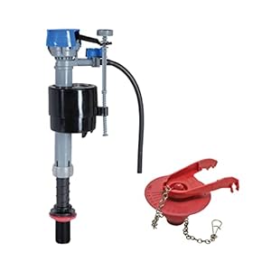 Fluidmaster K-400H-039 Válvula de llenado de inodoro de alto rendimiento con kit de aleta de inodoro ajustable de 2 pulgadas