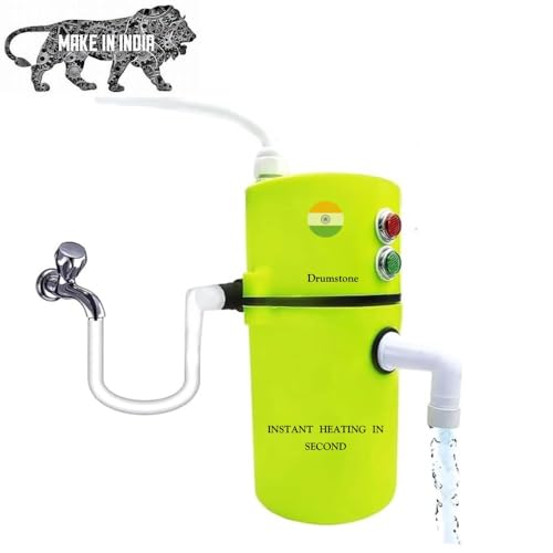 Image of Drumstone (5 Years Warranty) Multicolor - Auto Cut-Off Portable Instant Water Heater /Geyser for Kitchen, Restaurant, Clinic, Salon, & More - No Plumbing Required, 6-Second Hot Water