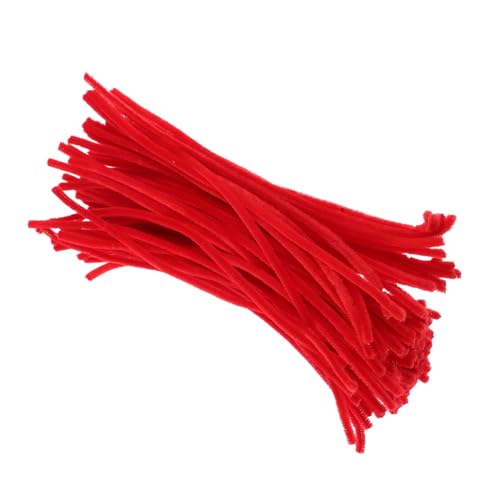 CIMAXIC 100Pcs Red Pipe Cleaners Chenille Stems for Craft Projects for Christmas Decorations and Creative Art Supplies for Flower Building and Handicrafts