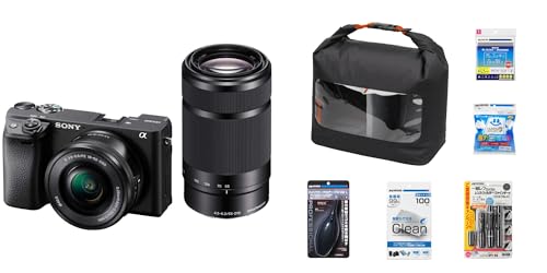 SONY(�\�j�[) APS-C �~���[���X���J���� ��6400 �_�u���Y�[�������Y�L�b�g(���������Y:SELP1650+SEL55210) �u���b�N ILCE-6400Y B�{�n�N�o �����e�i���X�p�i �J�������S�҃L�b�g
