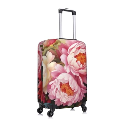 Peony Flowers Blossom Print Luggage Suitcase Covers Elastic Washable Luggage Protector Luggage Covers For Suitcase3