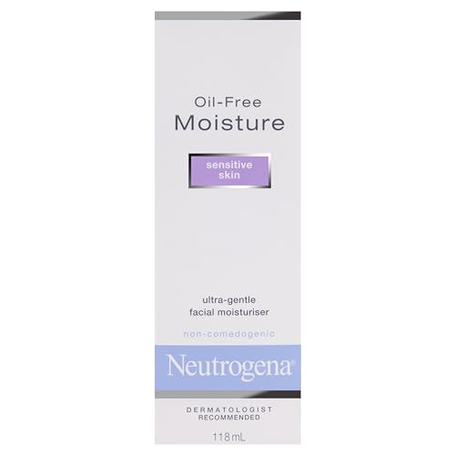 Neutrogena Oil-Free Moisture Daily Hydrating Face Moisturizer for Sensitive Skin, Fast Absorbing Ultra-Gentle Lightweight Face Lotion Moisturizer with Glycerin, Non-Comedogenic, 4 fl. oz