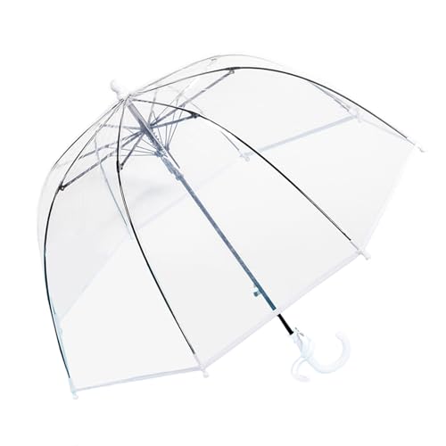Parapluie transparent à bulles pour enfants 3-8 ans avec ouverture automatique ThreeH blanc