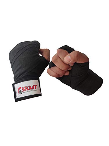 Image of SKMT Never Lose Until You Win Hand Wraps, Hand Wraps for Boxing, Boxing Hand Wrap /Punching Hand Wraps Length 180 inch (Black)