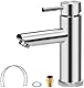 Wasserhahn Bad Waschtischarmatur Waschbecken Armaturen Edelstahl Kaltes und Heißes Wasser Mischbatterien Bad mit 60cm Schlauch Wasserhahn Bathroom Washbasin Mixer Tap Stainless Steel