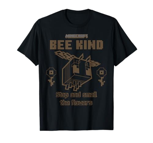 Minecraft Bee Kind Stop and Smell The Flowers T-Shirt