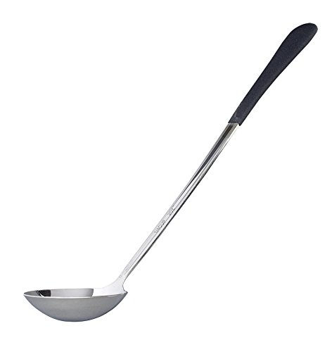 G.E.T. BSRIM-56-BK 2 oz. (1/4 Cup), Stainless Steel Ladle, Portion Control Serving Spoon with a Black Cool-Grip Handle, 12.5" Long, Dishwasher Safe Serving Utensils