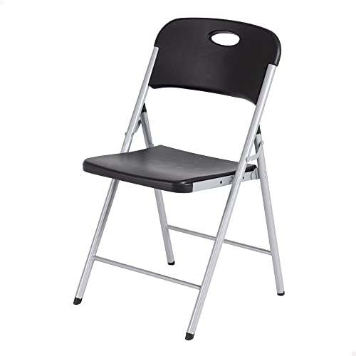 Lifetime 92208 - Silla plegable plástico ultrarresistente negra | Sillas para eventos, silla oficina plegable, silla plegable diseño | Silla Lifetime robusta | Sillas plegables exterior e interior