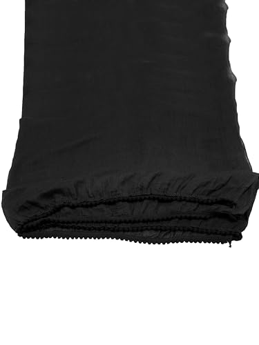 Image of Miraan Solid Pure Cotton Dupatta with Pom Pom Border, 2.25 meters length (DUPCOTTON)