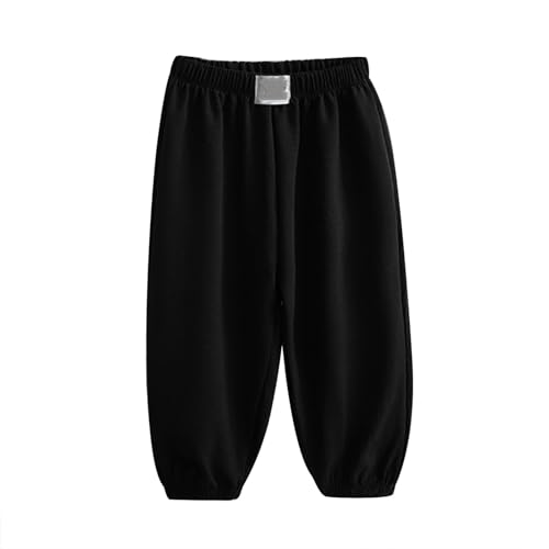 Kids Boys Girls Jogger Sweatpants Soft Wide Leg Long Sport Pants Solid Elastic Waist Boys Girls Preppy Casual Pants