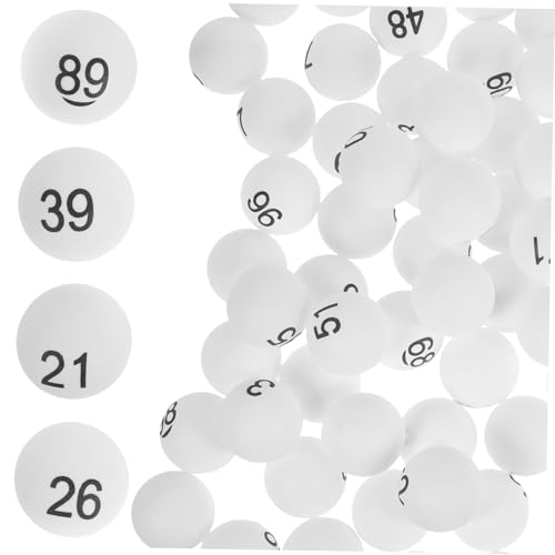 Toyvian 100 Pcs PP Table Tennis Balls for Game Party Decoration White Printed Pong Balls for Raffles Arts Entertainment and