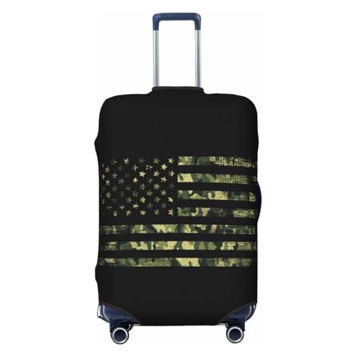 American Flag Camo Luggage Cover Protector Anti-Scratch Washable Fits 18-32 Inch Luggage-Small