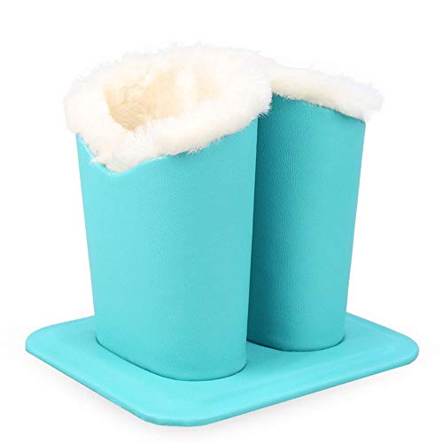 Tofun Eyeglasses Holder Stand Case,Light Blue PU Leather Plush Lined Protective Glasses Case