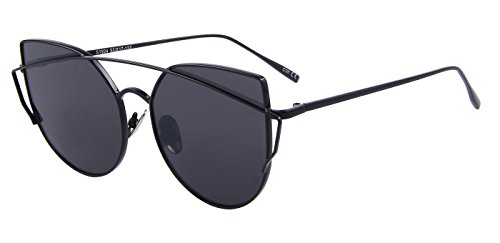 Fashion Women Cat Eye Sunglasses Coating Mirror Lens Oversized Sun glasses UV400