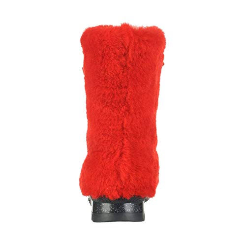 Red winter boots,sheepskin fur toddler boots, girls snow boots, kids mukluks, yeti boots for kids, children winter shoe, fur boots for kids3