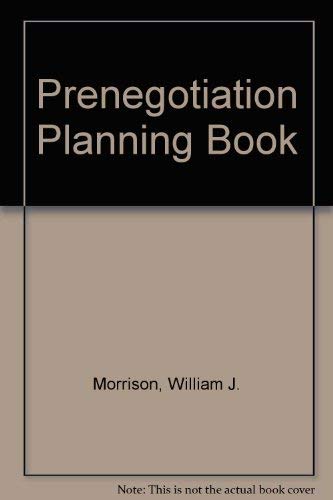 The Prenegotiation Planning Book 0471822760 Book Cover