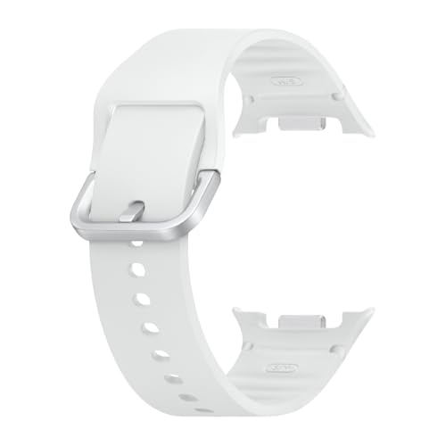 Galaxy Watch 8 Series Sport Band, Rubber, Dynamic Lug System, Flexible Fit, Breathable, Compatible with Galaxy Watch 8 and Watch 8 Classic, S/M White