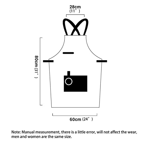 FYYYY Delantal Cocina, Delantal De Herramientas Multiusos con Toallero, Mono De Lona, Barbacoa/Pintura/Cocina para… - Imagen 5