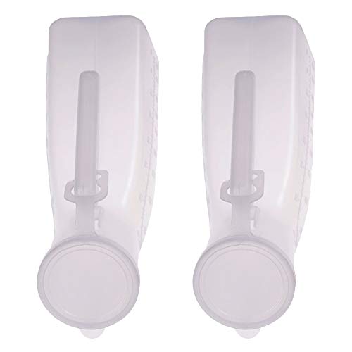 Portable Male Urinal, Buytra 2 Pack Plastic 1000ML Men Urinal Pee Bottle with Lid for Hospital, Travel, Camping, Car Road Trip - Thumbnail 3