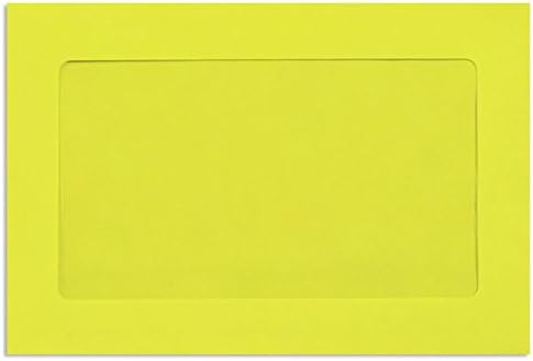 LUXPaper 6 x 9 Full Face Window Envelopes | Citrus Yellow | 80lb. Text | 500 Qty