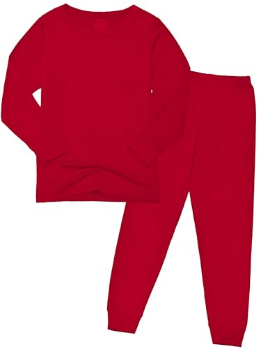 BABY 2T-10Y Toddler Kids Girls Boys Soft Comfy Viscose 2pcs Set Long Sleeve Plain Shirts and Pants Sets