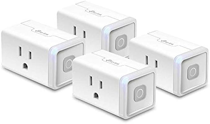 Kasa Smart Plug HS103P4 Smart Home Wi-Fi Outlet for Alexa, Echo, Google Home and IFTTT, No Hub Required, Remote Control, 15 Amp, UL Listed, 4-Pack, White