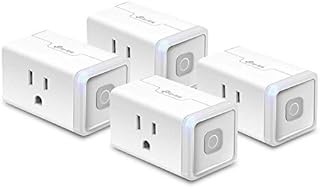 Kasa Smart Plug HS103P4, Smart Home Wi-Fi Outlet Works with Alexa, Echo, Google Home & IFTTT, No Hub Required, Remote Control, 15 Amp, UL Certified, 4-Pack, White