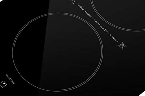 Empava Electric Stove Induction Cooktop Vertical With 2 Burners In Black Vitro Ceramic Smooth Surface Glass 120V, 12 Inch #TOP7