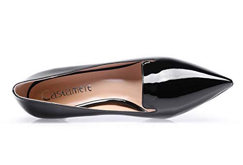 Castamere Womens Stiletto Mid Heels Office Pumps Pointed Toe Slip-on 6CM3