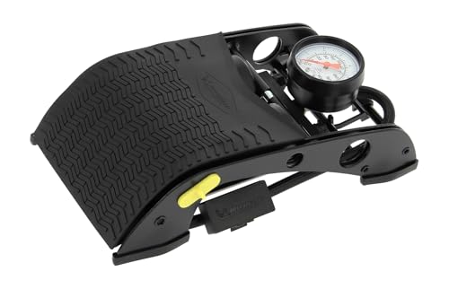 MICHELIN 009503 Pompe à Pied Double Piston avec Manomètre Analogique, 7 Bars, Flexible 80 cm – Gonfleur Vélo, Moto, Auto, Ballon – Haute Pression,...