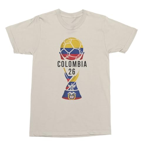 SWEET LEMONS Colombia 26 Trophy Graphic | Soccer Pride Fans Unisex T-Shirt (Natural, 3X-Large)