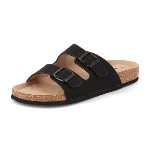 JOMIX Chanclas Hombre Verano Sandalias Zapatillas Casa Adultos Piscina Playa Baño Goma Ajustables EVA SU2434, Negro, 43 EU