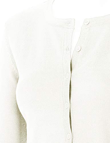 Image of Women's 3 /4 Sleeve Crew Neck Button Down Stretch Knit Cardigan Sweater (S-3XL)