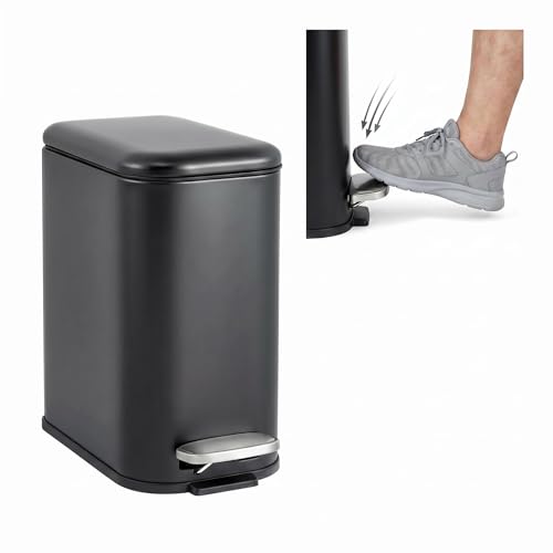Caneca de basura rectangular de acero inoxidable 1.3 gal
