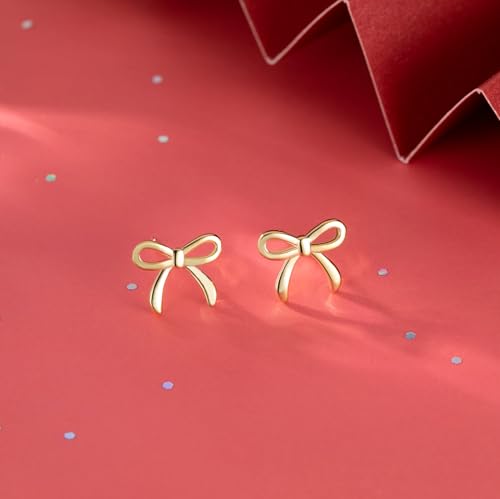 SLUYNZ Solid 925 Sterling Silver Tiny Bow Earrings Stud for Women Teens Small Bowknot post Stud Earrings4
