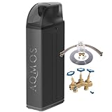 Aqmos R2D2-72 BLACK EDITION Wasserenthärthärtungsanlage mit Anschlussset 1" und Montageblock 1" | Wasserenthärter für Haushalte bis zu 7 Personen | Entkalkungsanlage für weiches Wasser